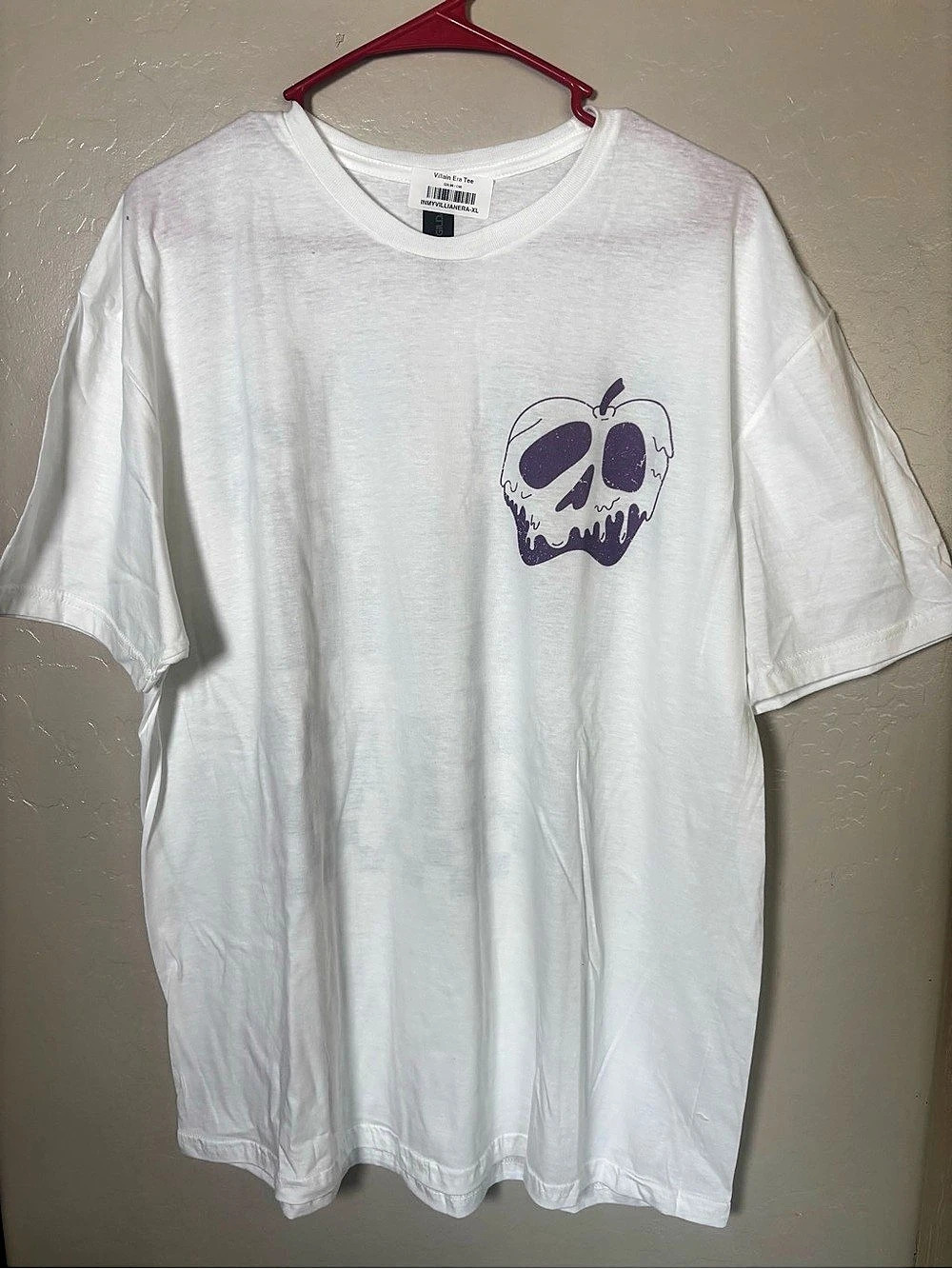 Gildan Villain Era Tee Graphic T-Shirt White & Purple XL